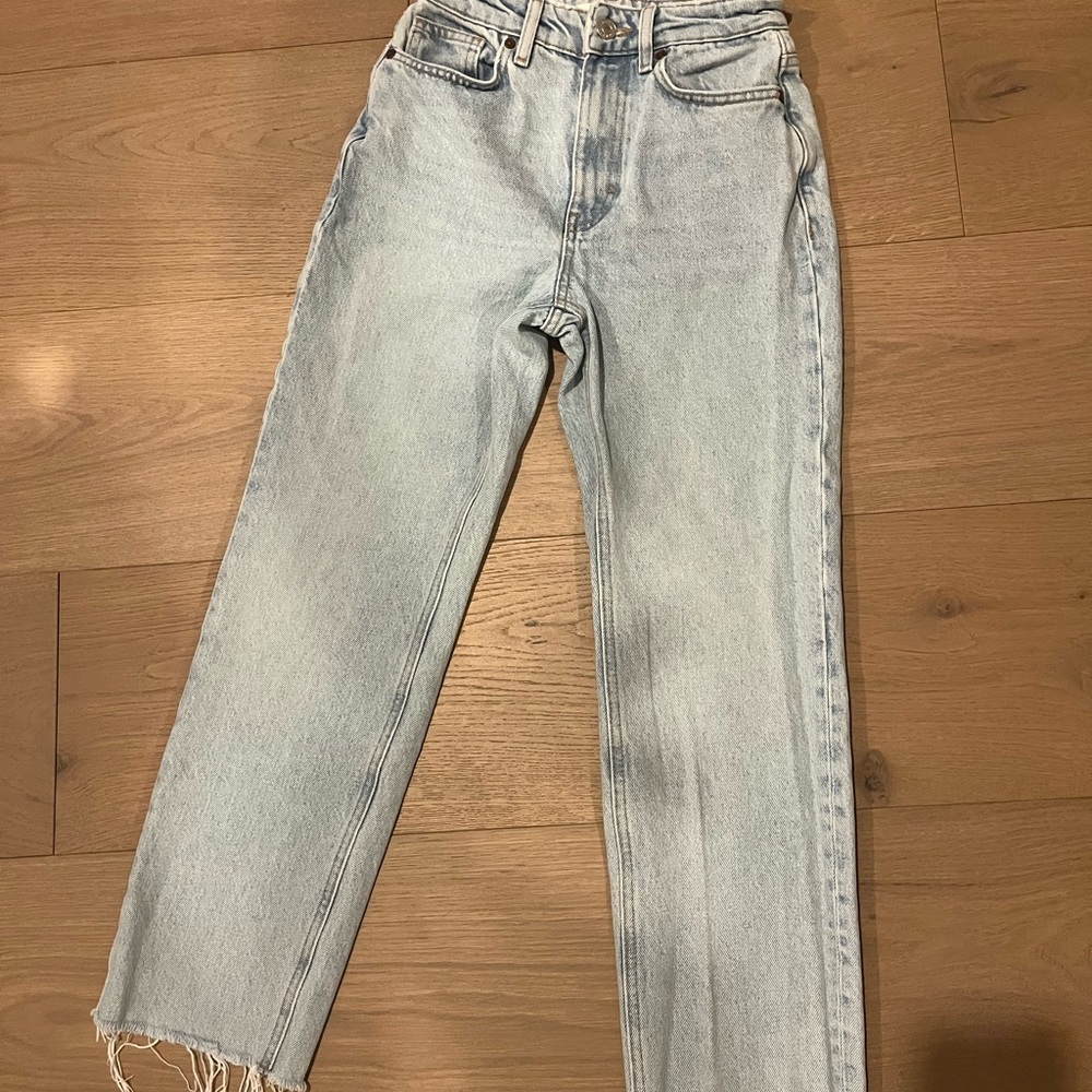 MNG IRENE Light Blue Straight Leg Jeans size 1